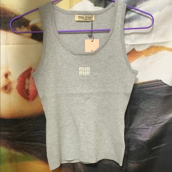 Miu Miu Gray Tank Top - Picture 1 of 7